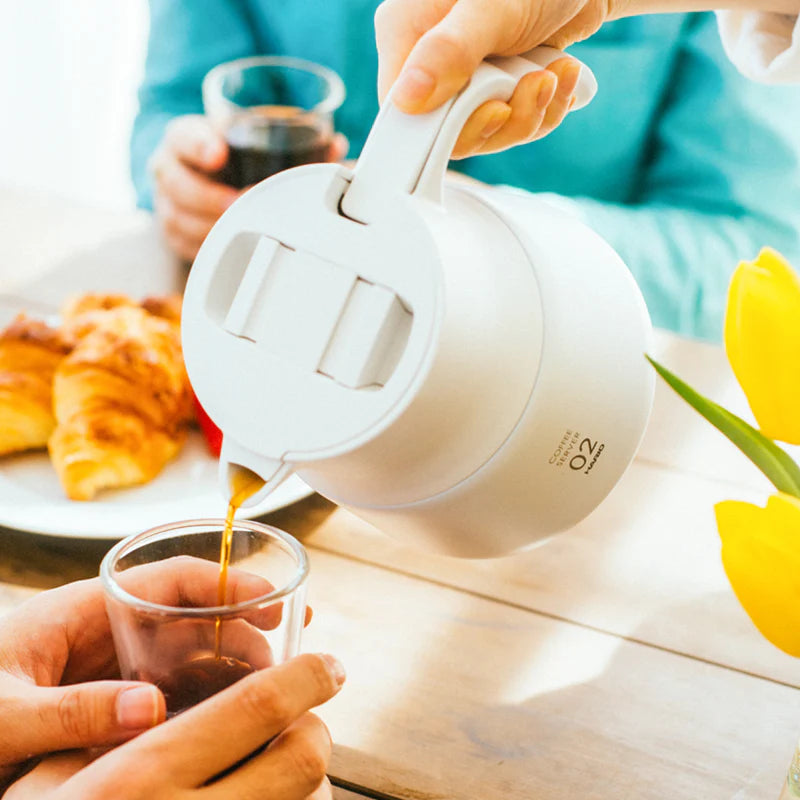 إبريق تقديم ستانلس ستيل V60 بلاس أبيض من هاريو