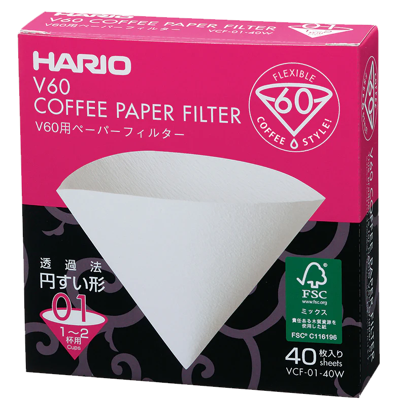 Hario Paper Filter - White (40Sheets)