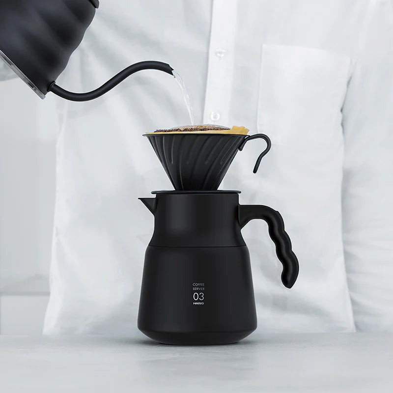 إبريق تقديم ستانليس ستيل V60 بلاس أسود من هاريو