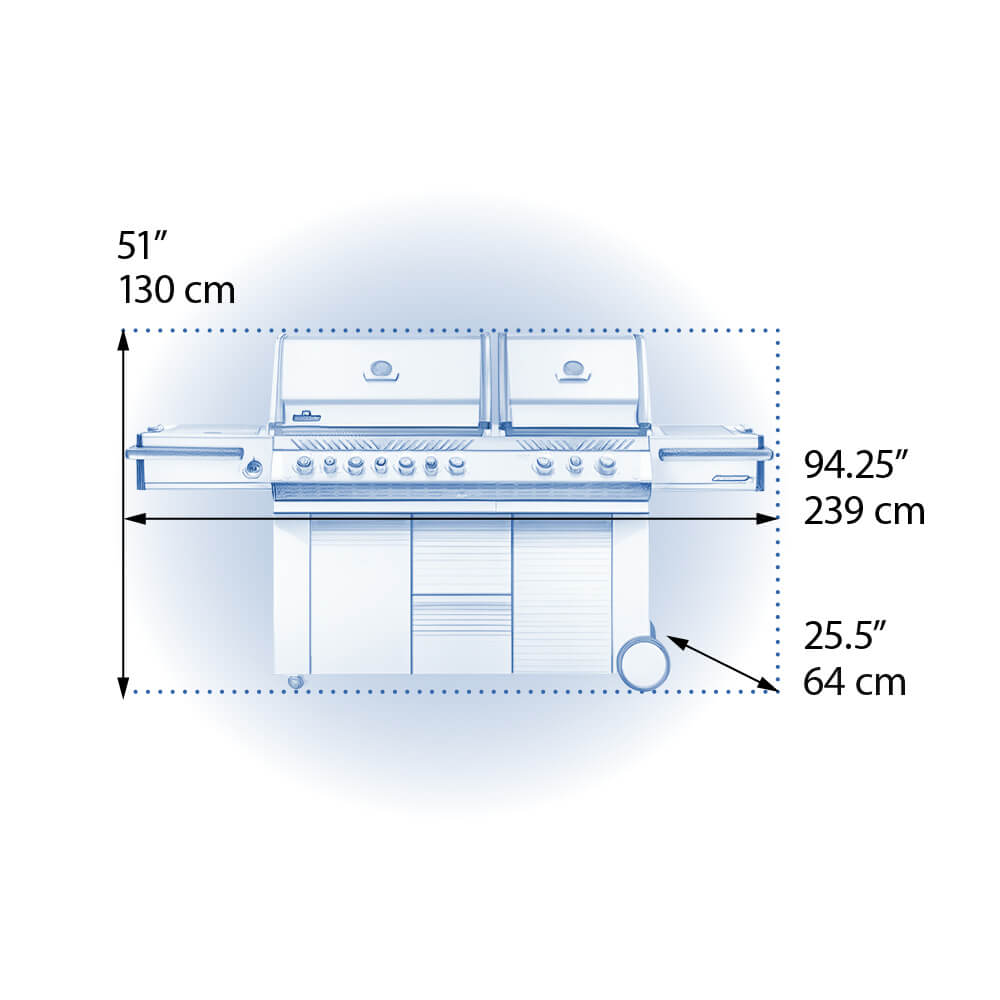 Napoleon Prestige PRO 825 Propane Gas Grill with Power Side Burner and Infrared Rear & Bottom Burner SS