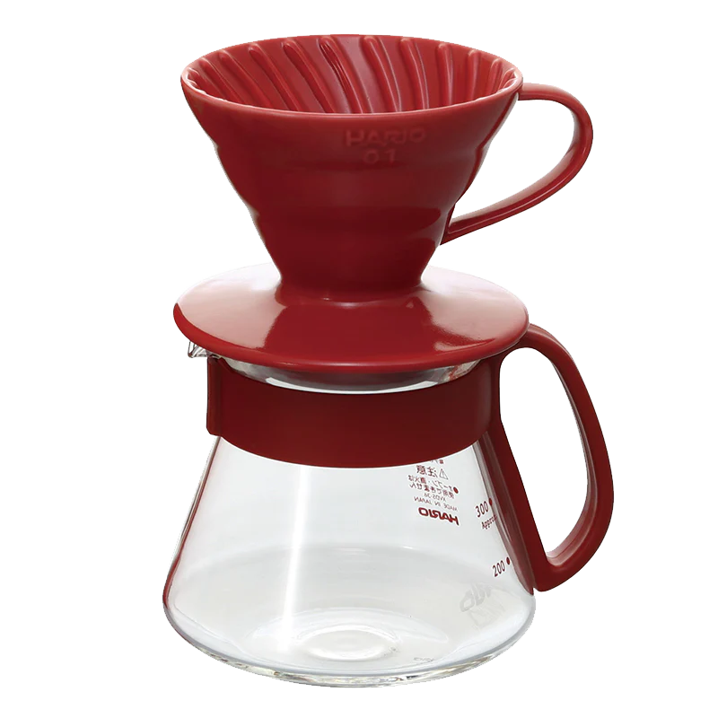 Hario V60 Color Dripper & Red Pot 01 - Ceramic